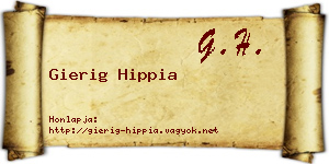 Gierig Hippia névjegykártya